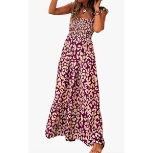 Hitch Boutique Womens Sleeveless Maxi Fit Flare Ruffles Dress Smock Small NWT